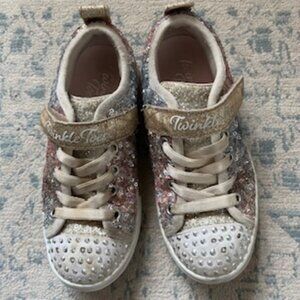 🧡3/15 Skechers Twinkle Toes Twinkle Sparks Sequin Flash Girls Unisex 13